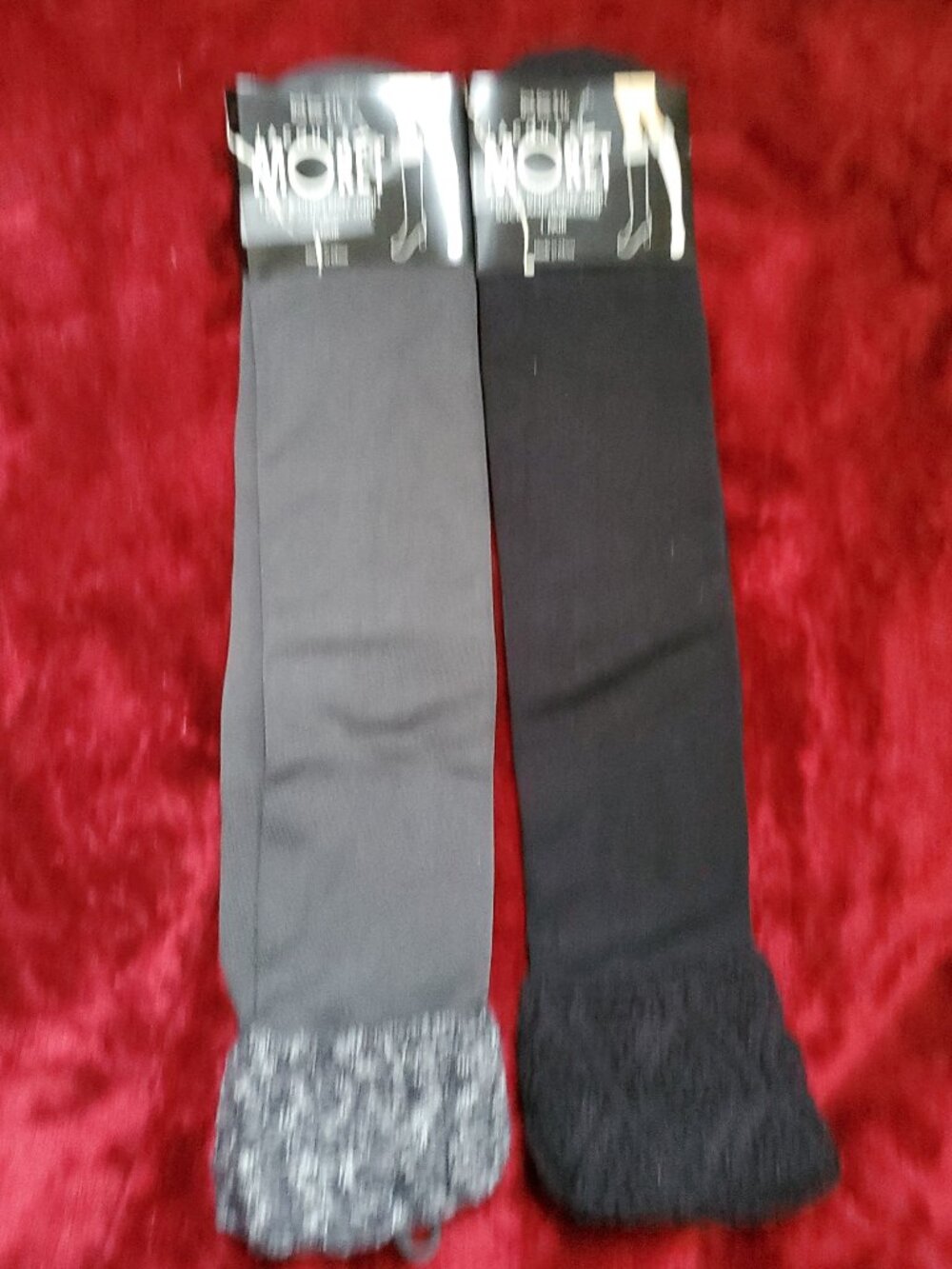 Jacques Moret Fleece Lined Knee High Boot Cuff Socks 2pair Women's size 9-11 New